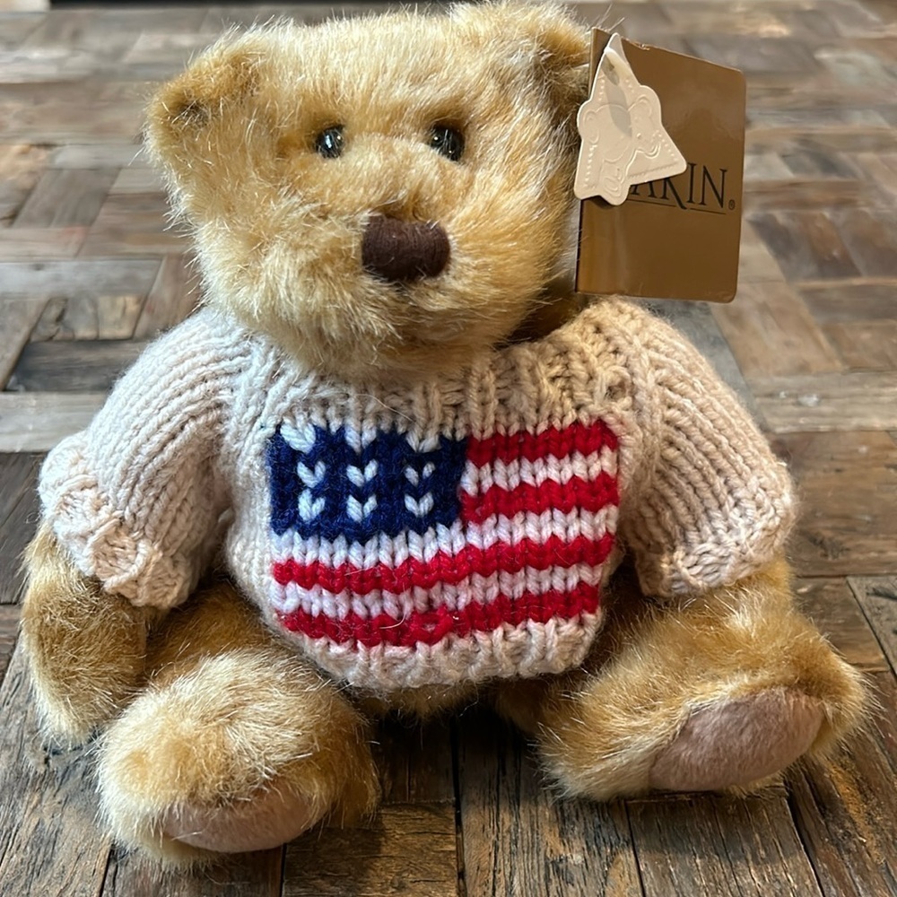 Vintage Dakin Myles Patriotic Baby Bear NWT